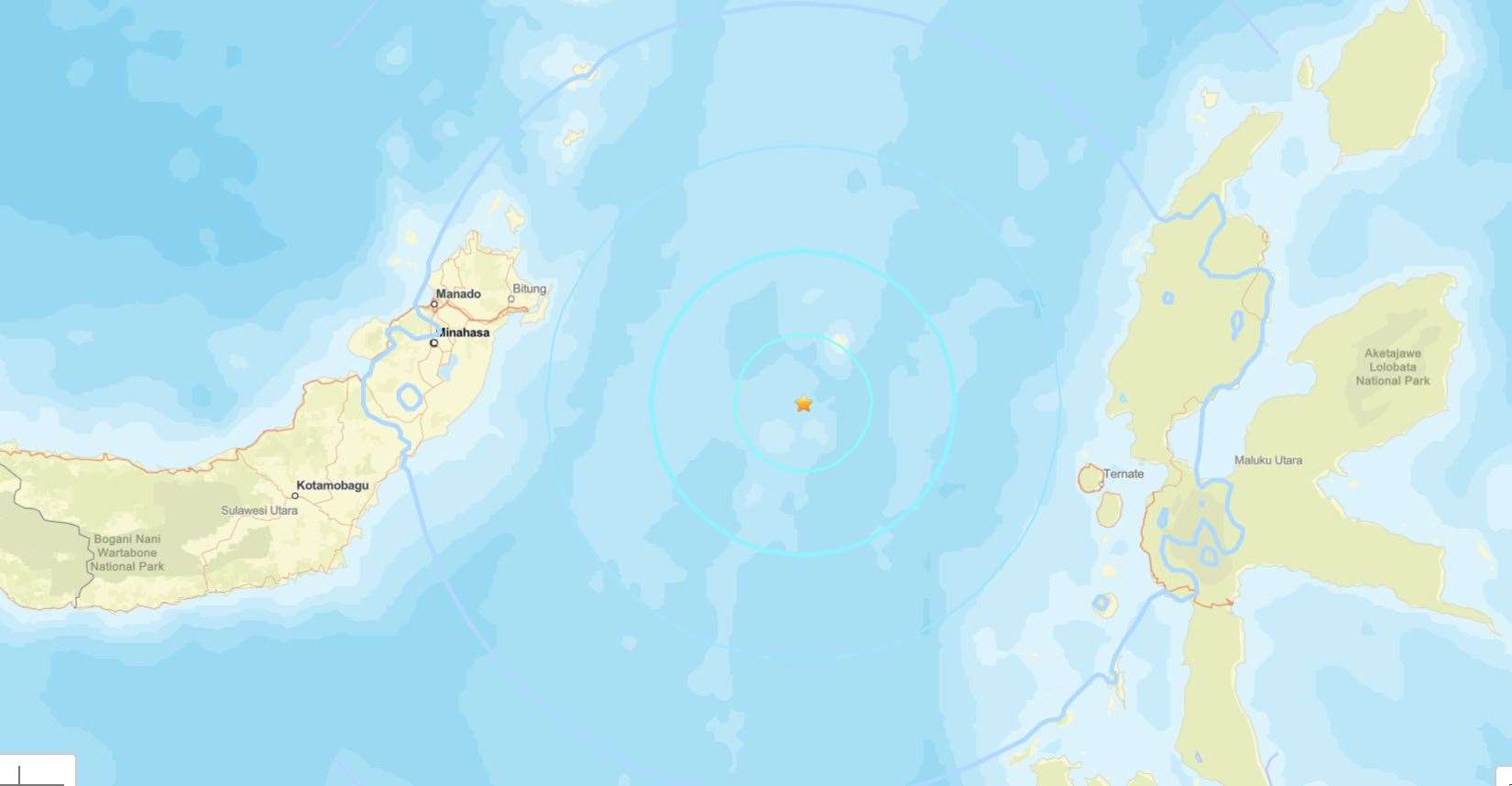 Lembaga Survei Geologi Amerika Serikat (USGS) melaporkan, lepas pantai bagian timur Indonesia pada hari Kamis ini (2/4) terjadi gempa berkekuatan 7,4 SR. (foto: US Geological Survey, USGS)