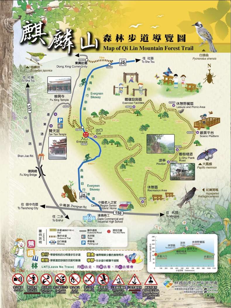 Jalur Hutan Gunung Qilin di Kabupaten Changhua (foto: Taiwan Forest Recreation)
