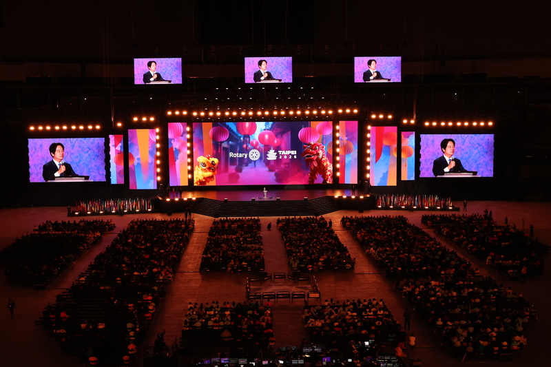 Presiden Lai Ching-te menghadiri upacara pembukaan Konvensi Rotary International 2026 di Taipei pada 14 Juni dan menyampaikan sambutan kepada para delegasi dari berbagai negara.