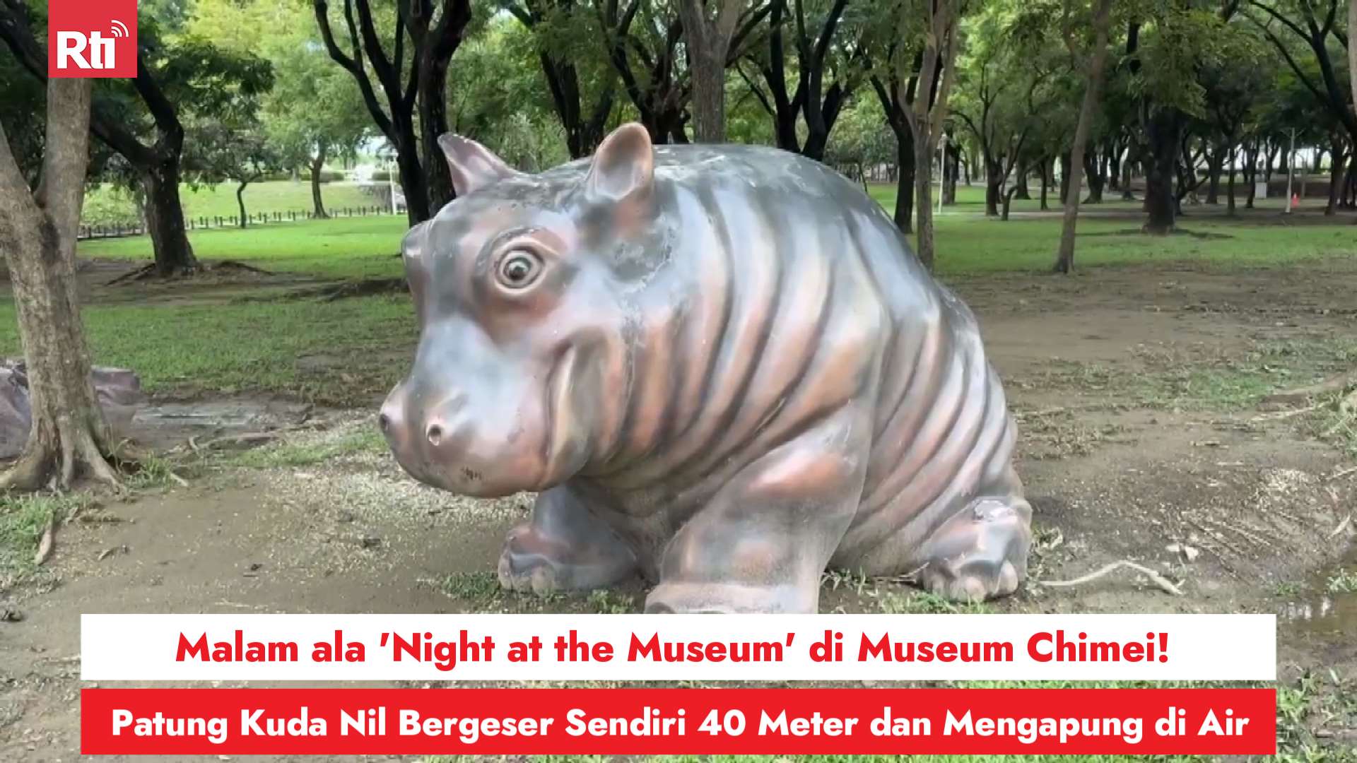 Malam ala 'Night at the Museum' di Museum Chimei! Patung Kuda Nil Bergeser Sendiri 40 Meter dan Mengapung di Air (RtiSI)