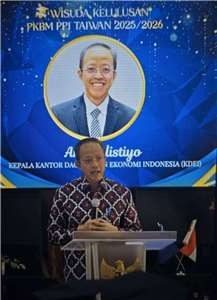 Kepala Kantor Dagang dan Ekonomi Indonesia (KDEI) di Taipei, Arif Sulistiyo memberikan kata sambutan