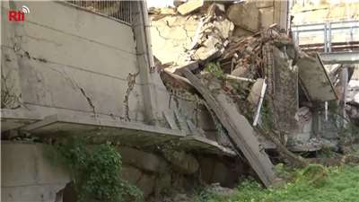 Bangunan rusak akibat gempa (foto: YouTube Rti)