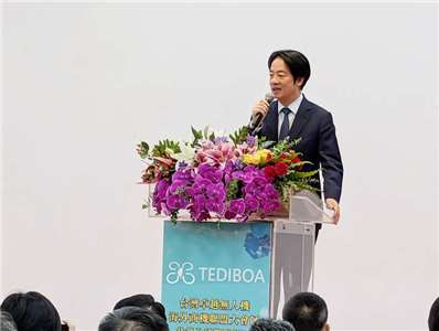 頼清徳・総統は9日、台湾中部・台中で開催された、台湾の無人機（ドローン）産業の海外商機開拓を目指す団体「台湾卓越無人機海外商機聯盟（TEDIBOA）」の会合に出席した。（写真：CNA）
