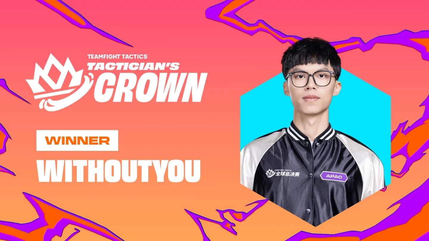 게임 '전략적 팀 전투(TFT)'의 글로벌 대회인 '2025 택티션 크라운'(Tactician's Crown)에서 타이완 선수 '위드아웃 유(Without You 不能沒有你)'가 우승을 차지했다. - 사진: TFT 페이스북 페이지 캡쳐