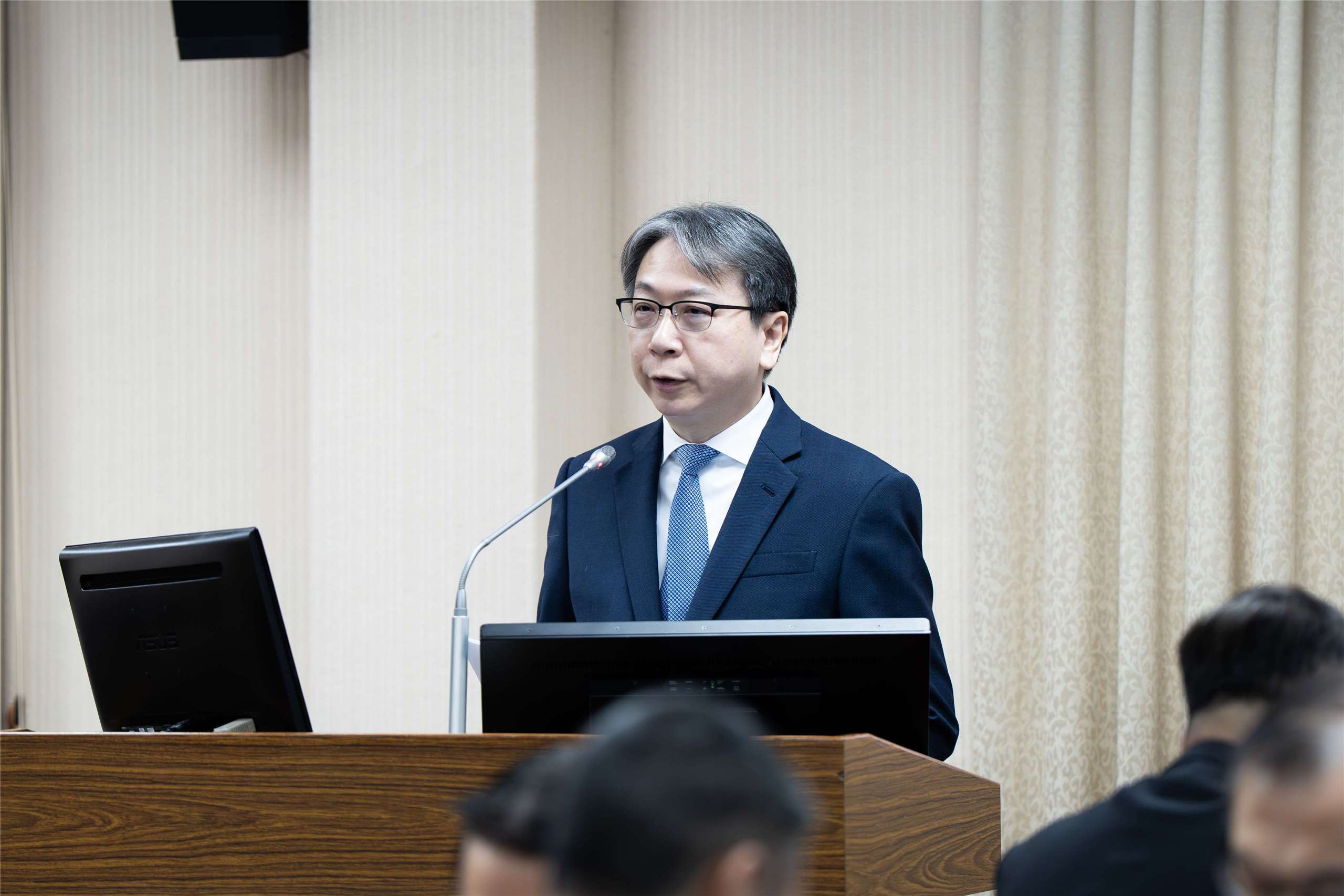 국가안전국장 차이밍옌(蔡明彥)은 ‘미국은 ‘지역거부형 방어’ 구상을 제시하며, 제1도련에 초점을 맞췄다고 말했다. -사진: Rti 楊仁翔