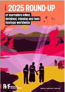 국경없는기자회(RSF)는 2025년 보고서에 ‘기자는 죽은 게 아니며, 타살되었다’는 표제를 달았다. -사진: RSF 보고서 캡쳐