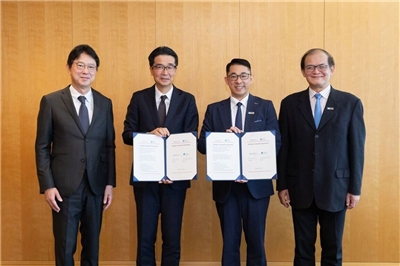 공업기술연구원 후주셩(胡竹生, 우1) 부원장은 대표로 일본 미쓰이 부동산 그룹 산하의 RISE-A 혁신 커뮤니티 플랫폼과 협력 계약을 체결했다. – 사진: 공업기술연구원 제공