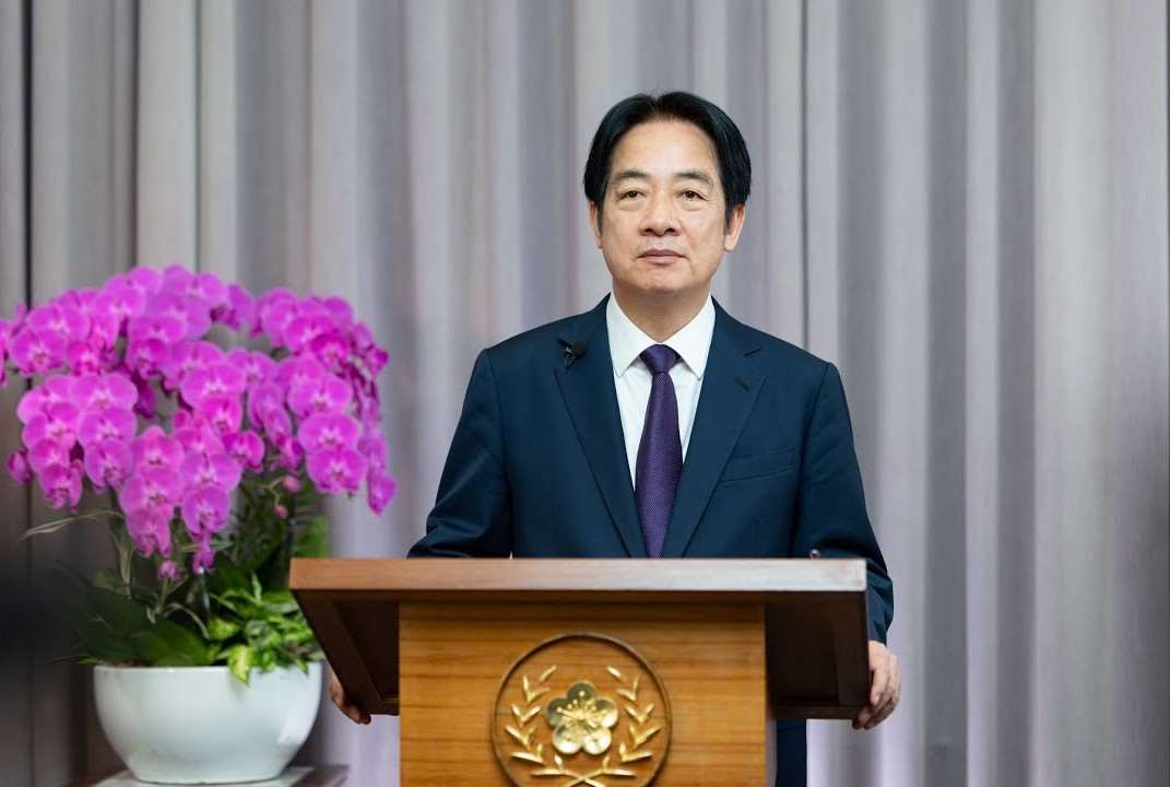 라이칭더 총통이  뉴욕 비영리 단체 콘코디아(Concordia) 2025 연례 정상회의에서 ‘더  안전한 세상을 함께 만들기 - 불확실한 시대 속 타이완의 역할”을 주제로 사전 녹화 방식으로 연설을 진행했다. - 사진: 총통부 제공 