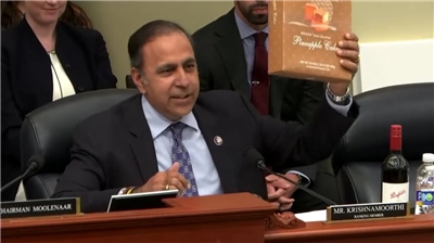 (자료사진) 미 하원 ‘중국특별위원회’ 민주당소속 수석의원 라자 크리스나무디(Raja Krishnamoorthi). -사진 출처: The Select Committee on the CCP YouTubeyoutube.com