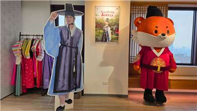 타이베이 코리아 플라자(Korea Plaza)에 마련된 한국 관광 명예홍보대사 배우 박보검 전속 ‘보검 존(zone)’. -사진: 한국관광공사 제공