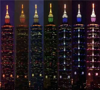 월요일부터 일요일까지 무지개 빛이 나는 타이베이101 - 사진: ETtody