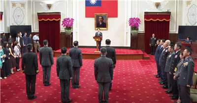 3월25일 총통부에서 4월 장성급 진급 및 계급 수여식이 거행되었다. -사진: 중화민국 총통부 실시간 라이브방송 캡쳐