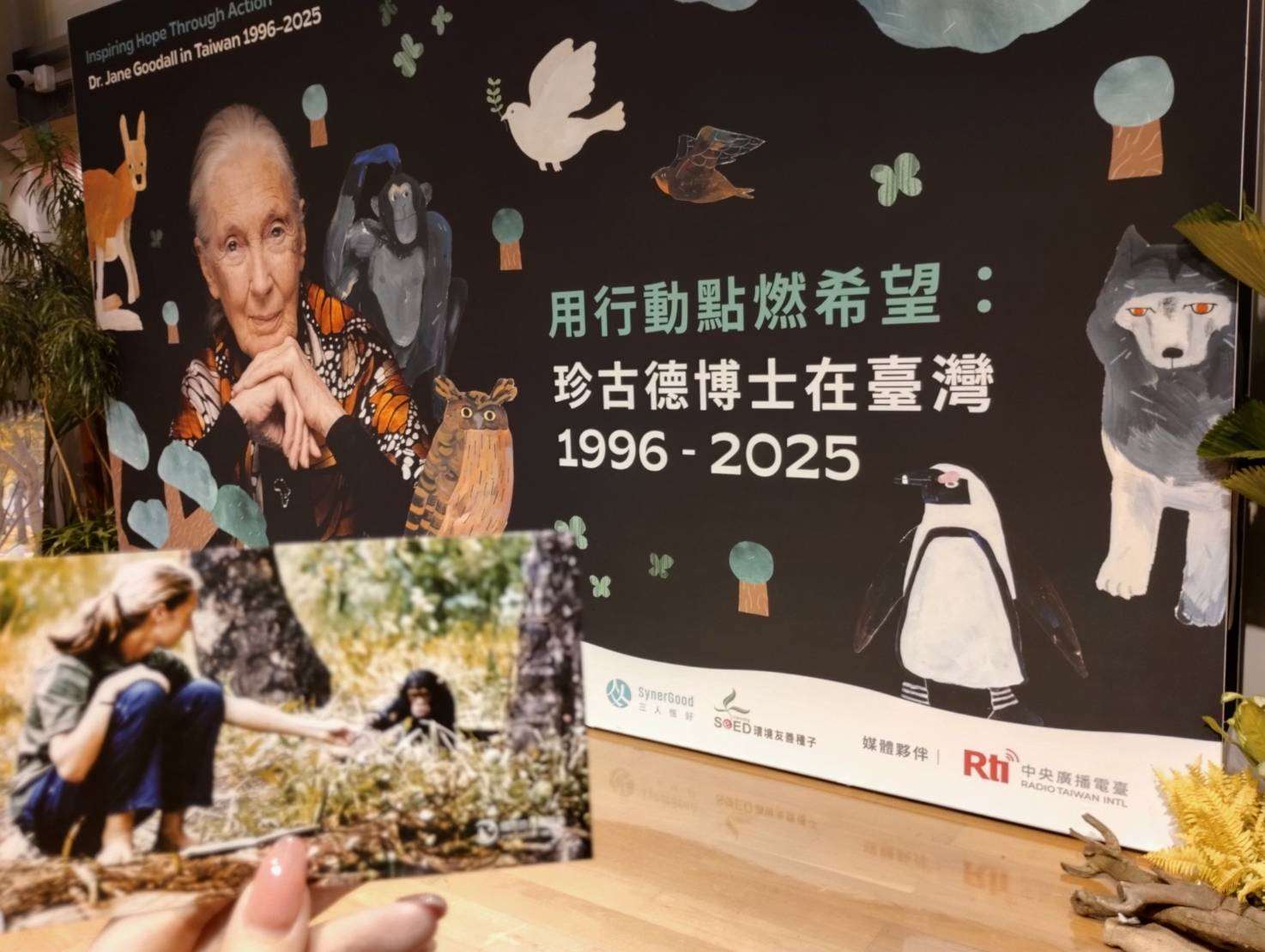 ▲국립타이완박물관 남문관 소백궁에서 ‘행동으로 희망을 밝히다 : 제인 구달 박사 in 타이완 1996-2025 특별전’이 진행 중이다. [사진 = Rti 손전홍]