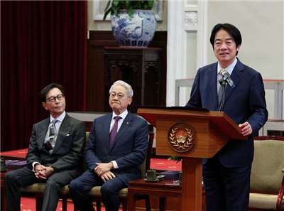 라이칭더(賴清德) 총통은 31일 ‘중화민국 상공협진회 제27대 신임 이사회 및 감사진’을 접견했다. - 사진: CNA