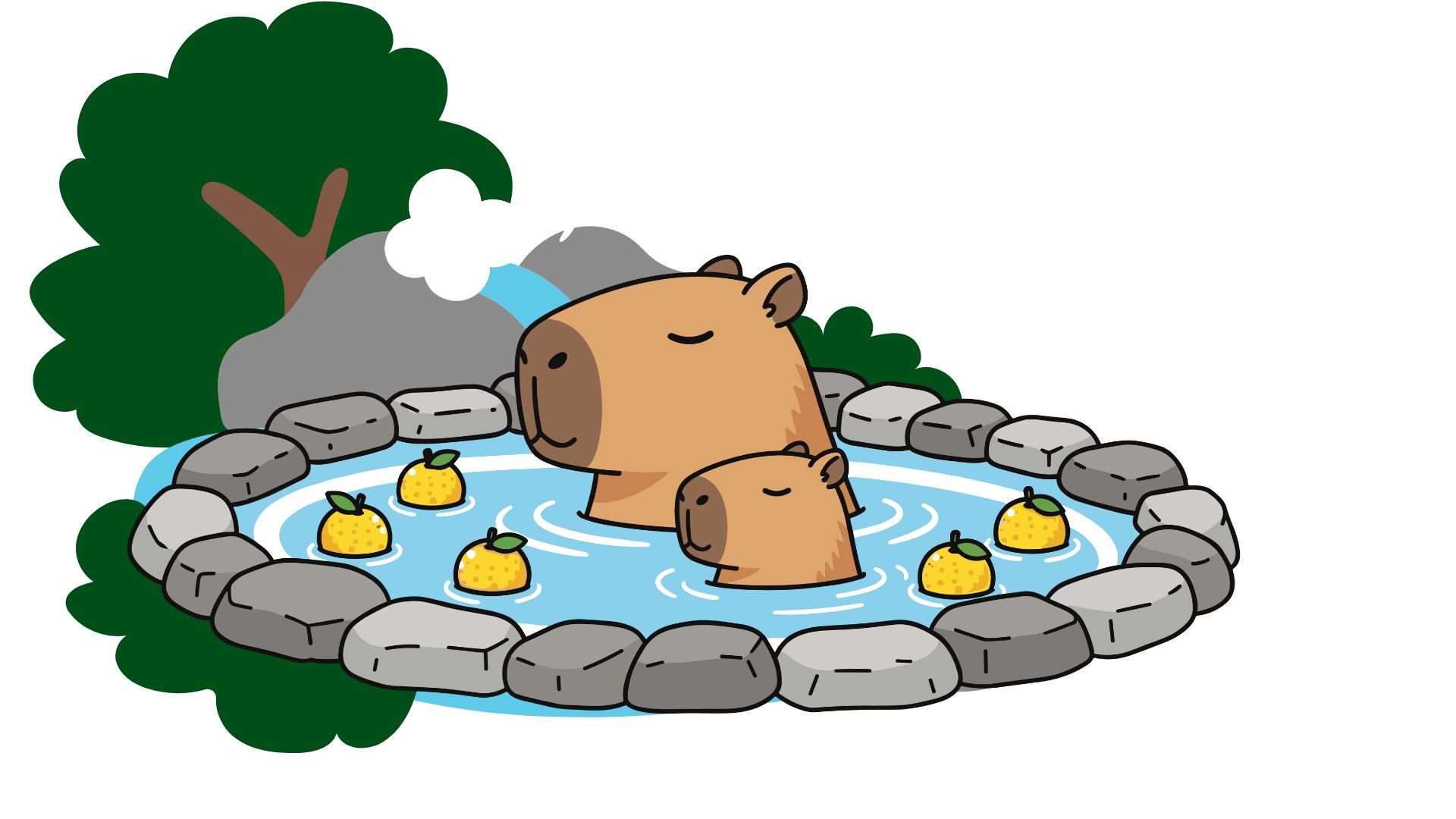 haiwan berendam di mata air panas.(Imej dicipta menggunakan Canva)