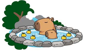 haiwan berendam di mata air panas.(Imej dicipta menggunakan Canva)