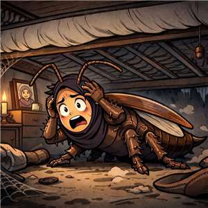 Perempuan yang menjadi lipas (Dihasilkan oleh Chat Gpt)