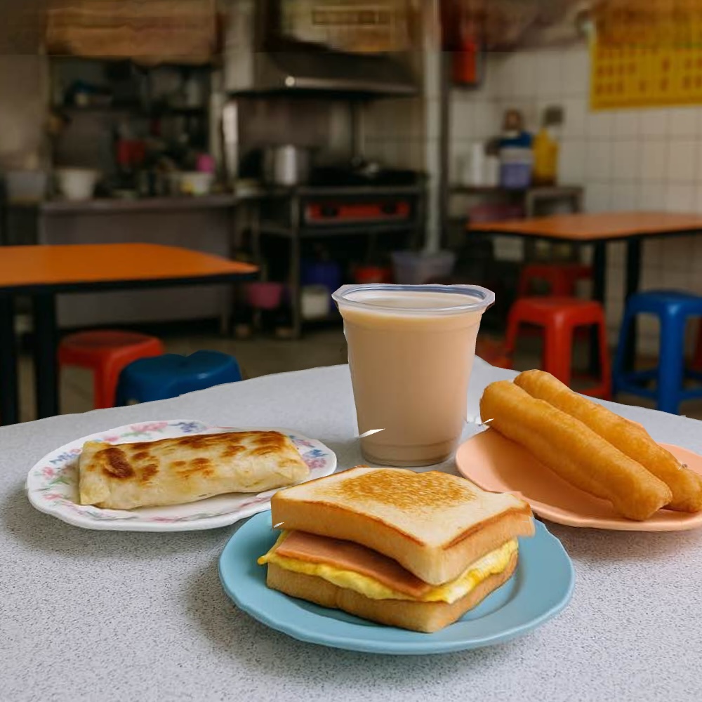 Traditional Taiwanese breakfast, photo generated by AI