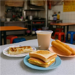 Traditional Taiwanese breakfast, photo generated by AI