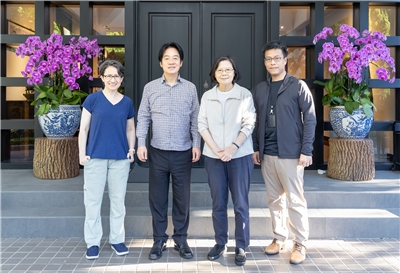 賴清德總統與前總統蔡英文、 副總統蕭美琴三人在總統官邸見面。(FB@賴清德)