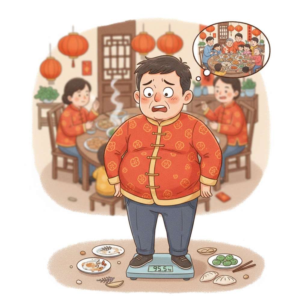 Maraming tao tumataba after ng CNY。(示意圖/AI生成)