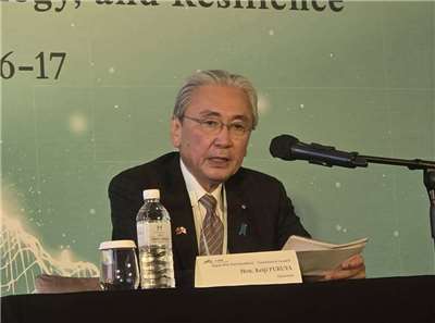 Si Keiji Furuya, chairman ng Japan-Taiwan Parliamentarians’ Consultative Council, ay dumalo sa Yushan Forum sa Taipei noong ika-16. Sa isang press conference noong hapon, tinanong siya ng ilang Taiwanese media tungkol sa pagpunta kamakailan ni Premier Cho Jung-tai ng Taiwan sa Japan upang manood ng preliminary games ng World Baseball Classic. Sumagot si Furuya na nire-respeto niya ito bilang isang pribadong biyahe. (Photo: CNA)