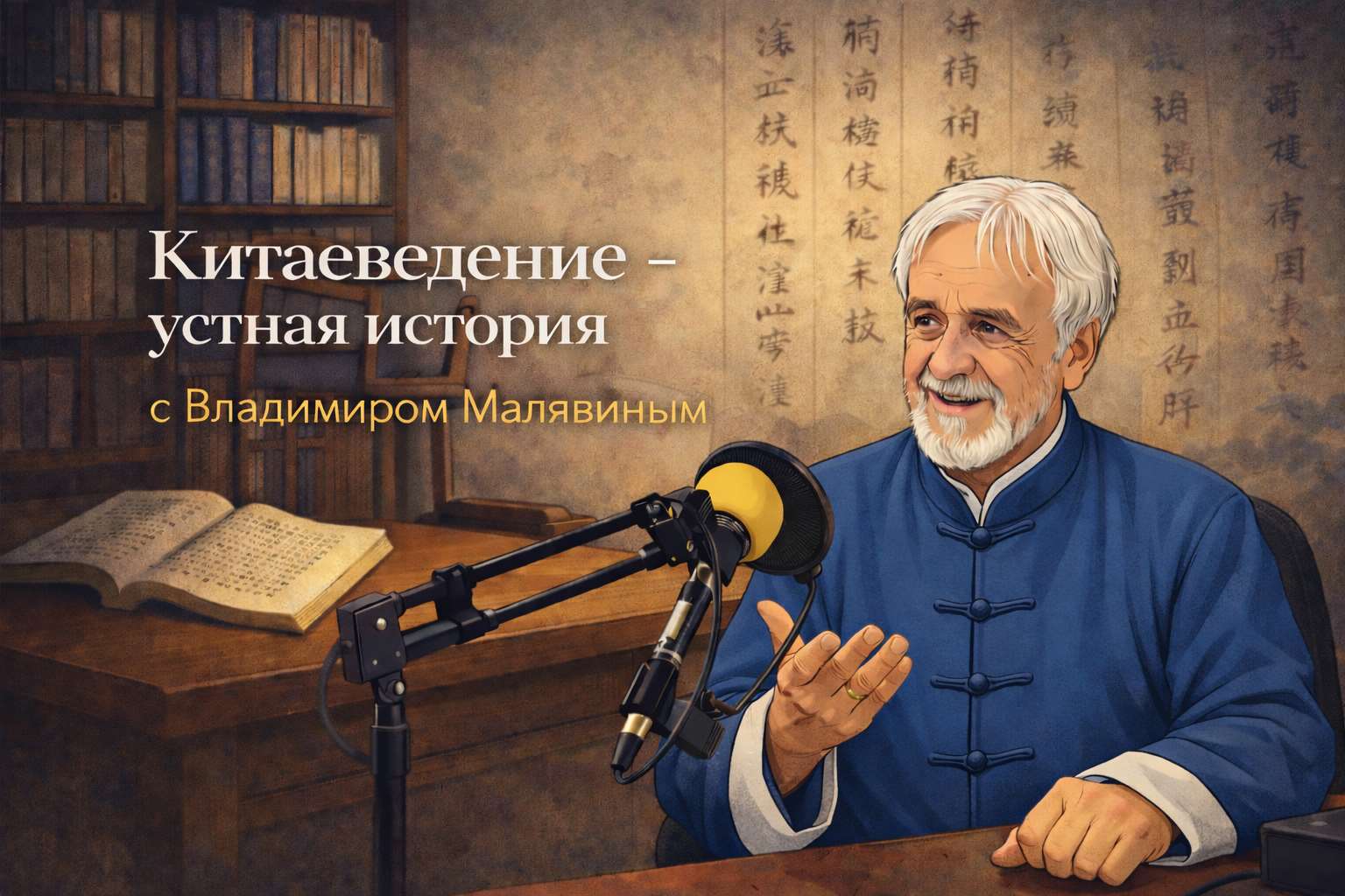 «Китаеведение - устная история» с Владимиром Малявиным. Изображение сгенерировано с помощью ИИ.
