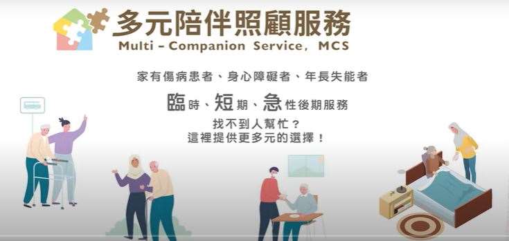 滿足國內民眾照顧需求人力，勞動部推動「多元陪伴照顧服務試辦計畫」，也就是鐘點移工計畫，讓民眾能自費向公益社團法人申請照顧人力，目前全台北部、中部、南部及東部共有6家公益團體通過勞動部評選並提供服務。(圖:翻攝自勞動部勞動力發展署)