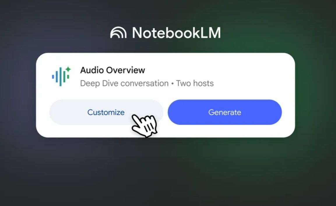 谷歌（Google）推出首款幫用戶製作播客的小幫手 Audio Overview。(網路圖片)