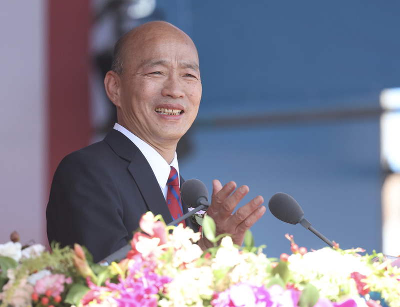 114年國慶大會10日在總統府前廣場舉行，大會主席、立法院長韓國瑜出席致詞。
