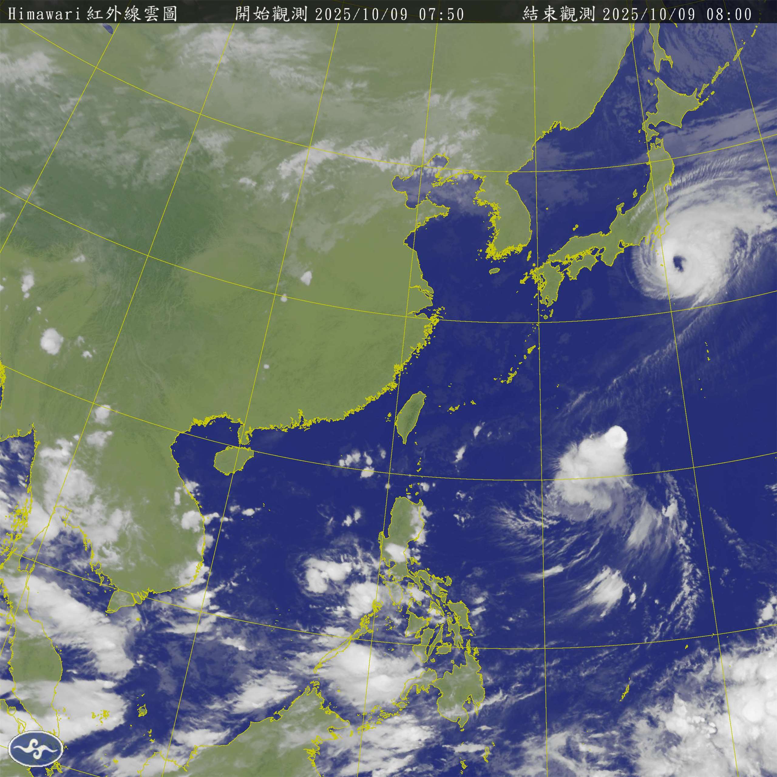 中央氣象署表示，9日環境仍吹東北季風，迎風面的基隆北海岸、宜蘭地區及恆春半島會有局部短暫陣雨，花東及大台北地區也會有零星降雨，其他地區則為多雲到晴