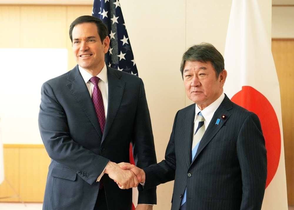 美國國務卿盧比歐與日本外務大臣茂木敏充28日進行會談。(圖：日本外務省)