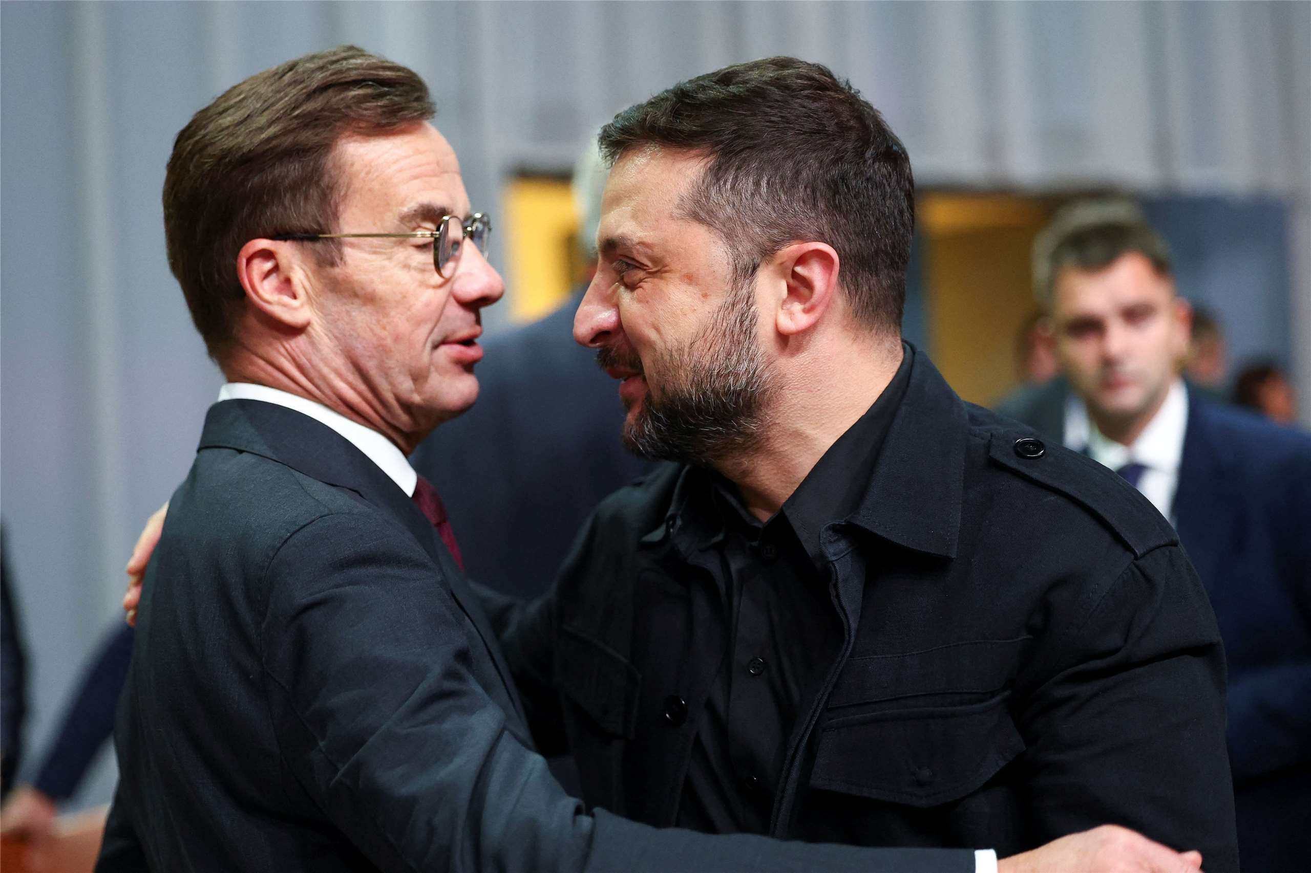 瑞典總理克里斯特森(左)和烏克蘭總統澤倫斯基(右)。資料照。