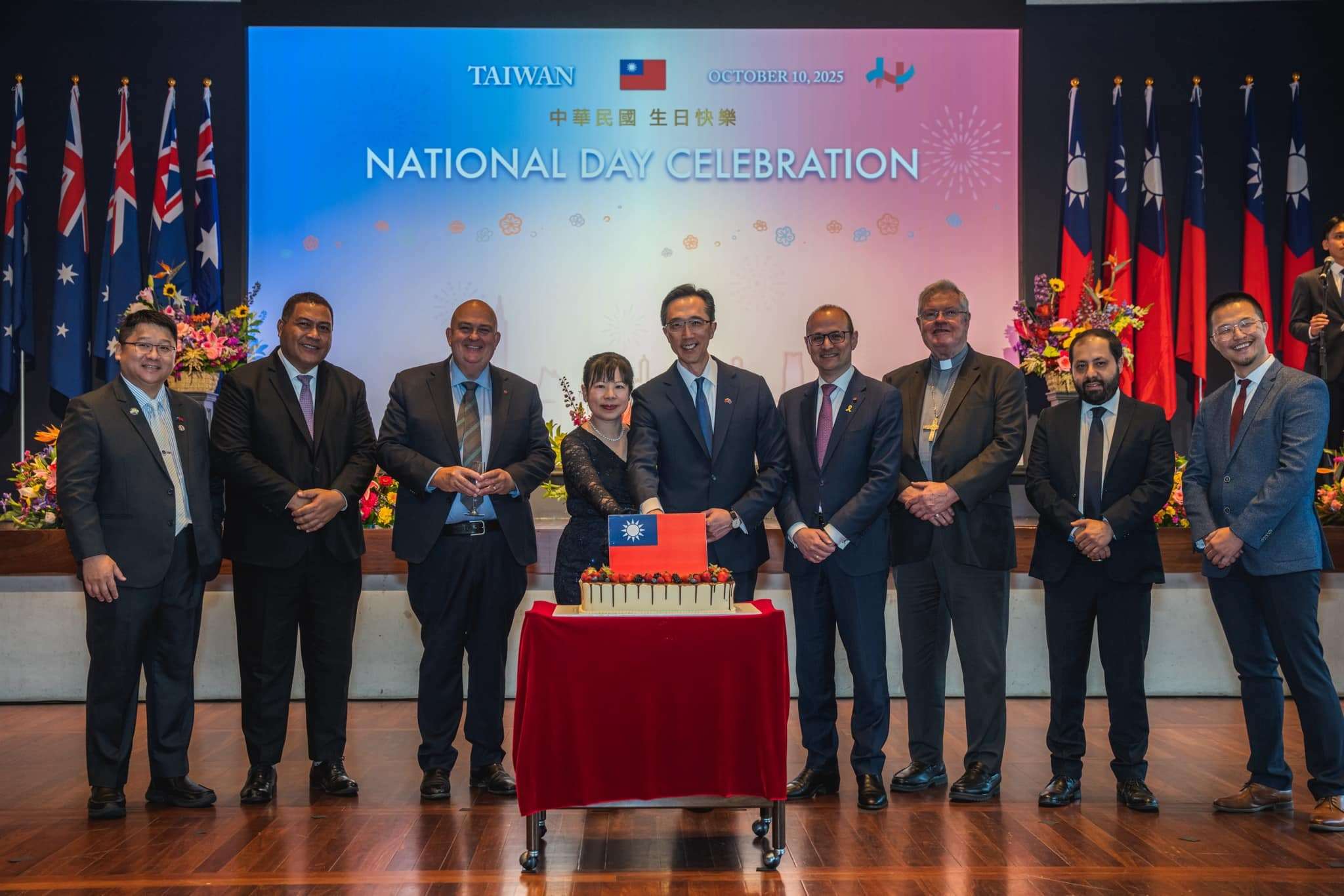 駐澳大利亞代表處舉行114年國慶酒會。(圖：Taiwan in Australia臉書)