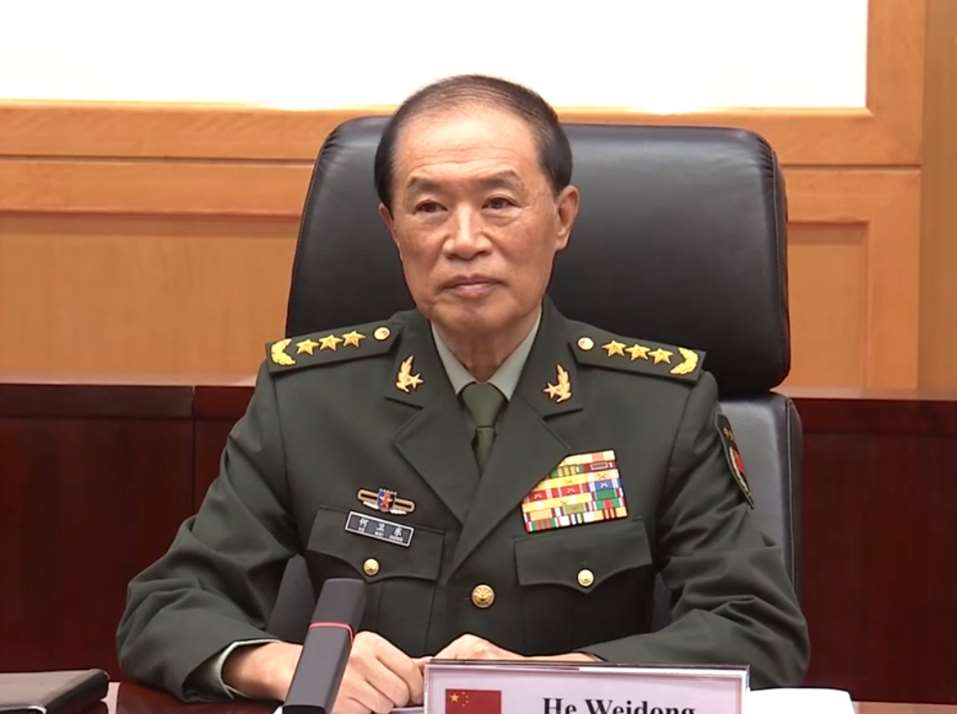 中共中央軍委副主席何衛東。(翻攝微博)