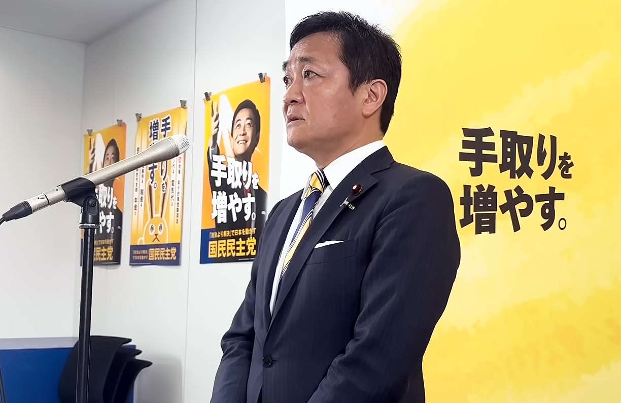 日本在野黨國民民主黨代表玉木雄一郎10日表示，將在首相指名選舉中投給自己，並兩度表示「已做好擔任日本首相的決心」，引發外界熱議。(翻攝國民民主黨YouTube)