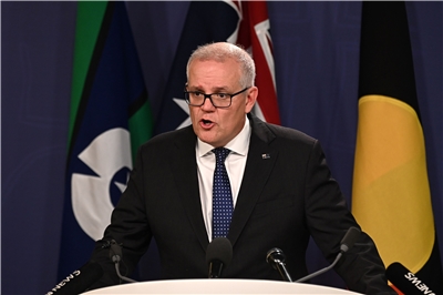 澳洲前總理莫里森(Scott Morrison)。資料照片(AFP)