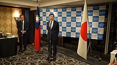 駐日代表李逸洋13日出席「台日半導體同盟」研討會歡迎晚宴。
（駐日代表處提供）