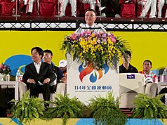 全國運動會18日在雲林登場，上千名選手同場競技，上萬人參與開幕典禮，行政院長卓榮泰（前）對選手提出3期許，從從容容游刃有餘完成比賽，超越自己的最佳成績，發揮運動家精神，好好享受比賽。