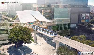 台南第一條捷運正式拍版定案，預定2026年底實質動工，工期約6年。示意圖。(圖：臺南市捷運工程處)