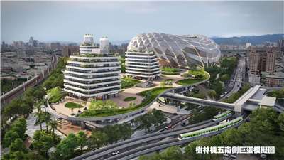 新北巨蛋樹林機五南側模擬圖。(新北市政府提供)