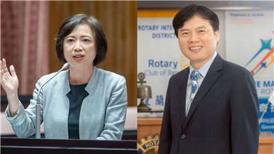 民進黨立委何欣純(左)、宜蘭縣信賴之友會理事長林國漳(右)。(合成圖/臉書)