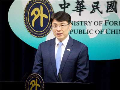 外交部發言人蕭光偉14日表示，台灣將持續與理念相近國家以及具公信力國際非政府組織合作，提供受戰亂影響的民眾人道援助及重建計畫 (央廣記者王照坤 攝)