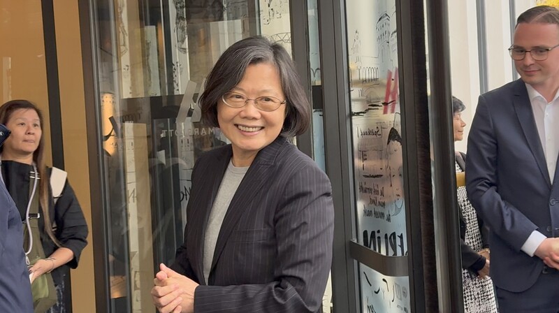 前總統蔡英文9日下午抵達德國柏林，展開卸任後第3度訪歐行程。