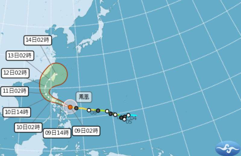 颱風「鳳凰」路徑潛勢圖。(中央氣象署提供)