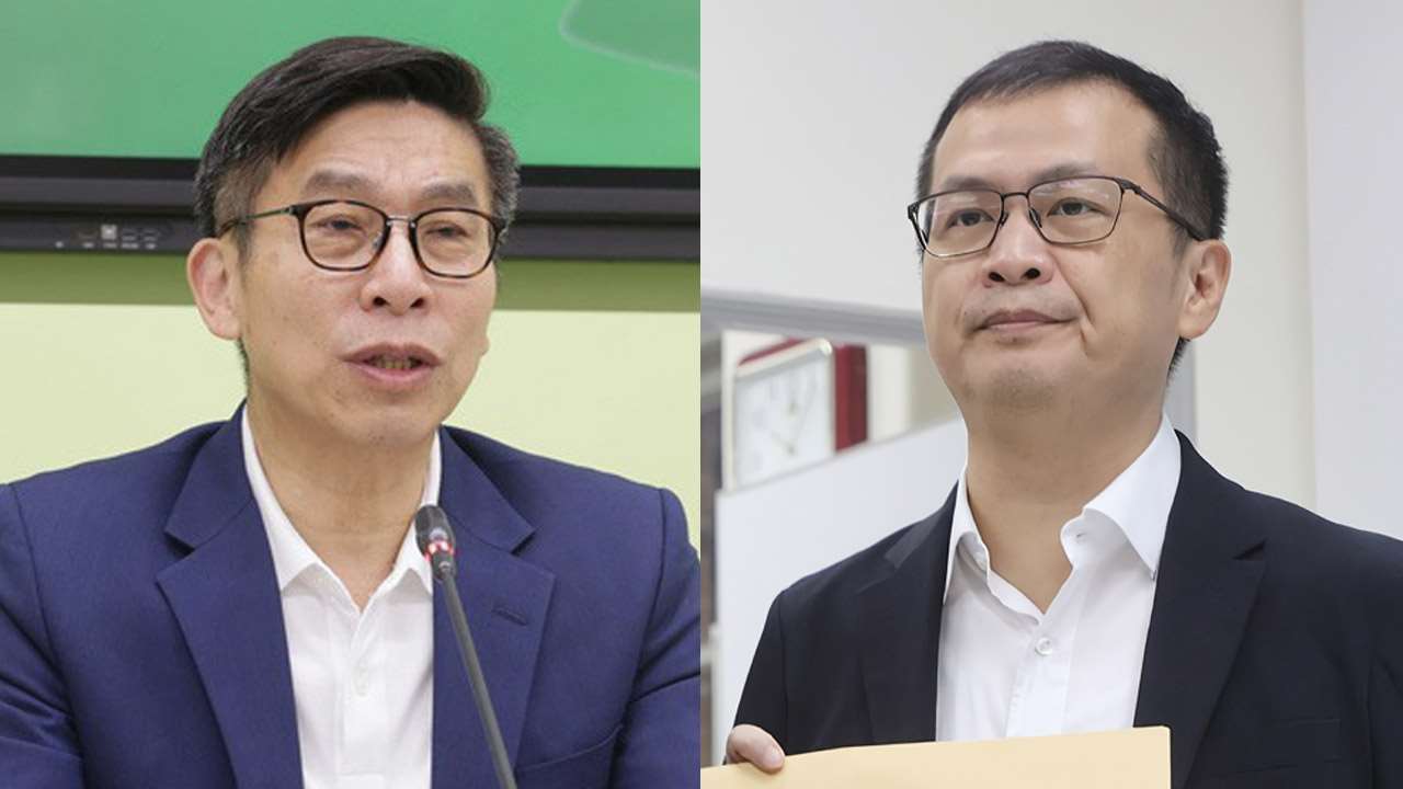 行政院20日通過財劃法修法，並立即送立法院審議，藍綠黨團對此各有看法。左為民進黨團幹事長鍾佳濱、右為國民黨團書記長羅智強。資料合成照。(圖：中央社)