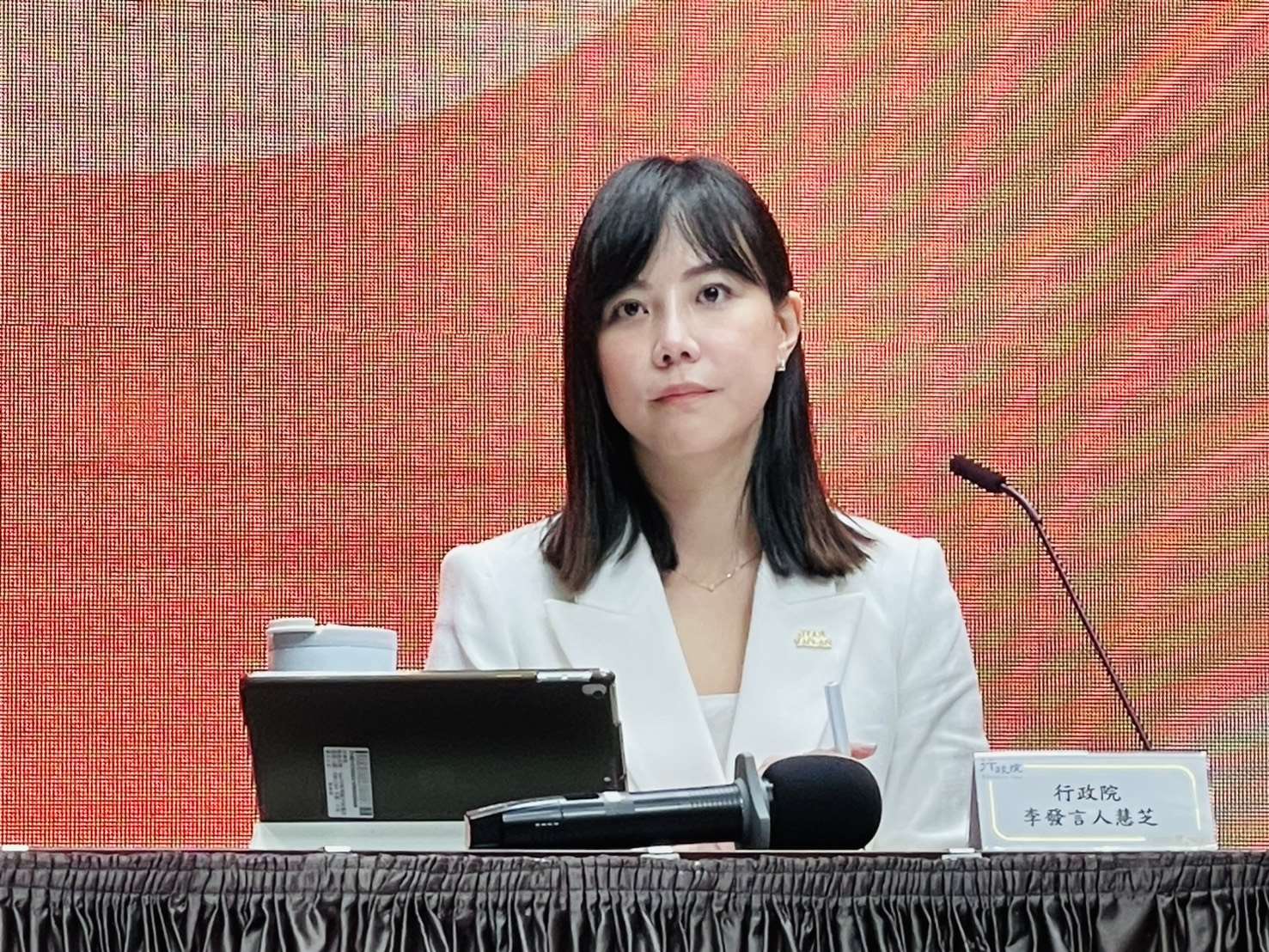 行政院發言人李慧芝。(鄭佑漢 攝)