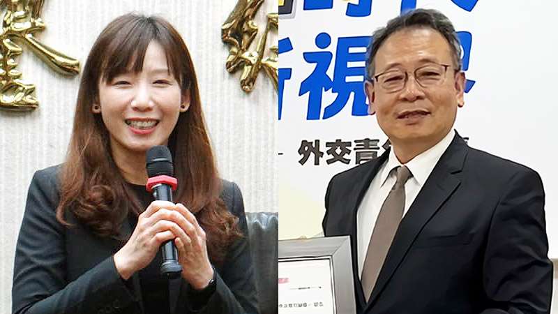 運動部5日宣布，適應運動司司長由交通部觀光局前主任秘書林佩君(左)出任，國際事務司司長則由具有豐富國際事務經驗的張進旺(右)接掌。資料合成照。(台鐵/外交部提供)