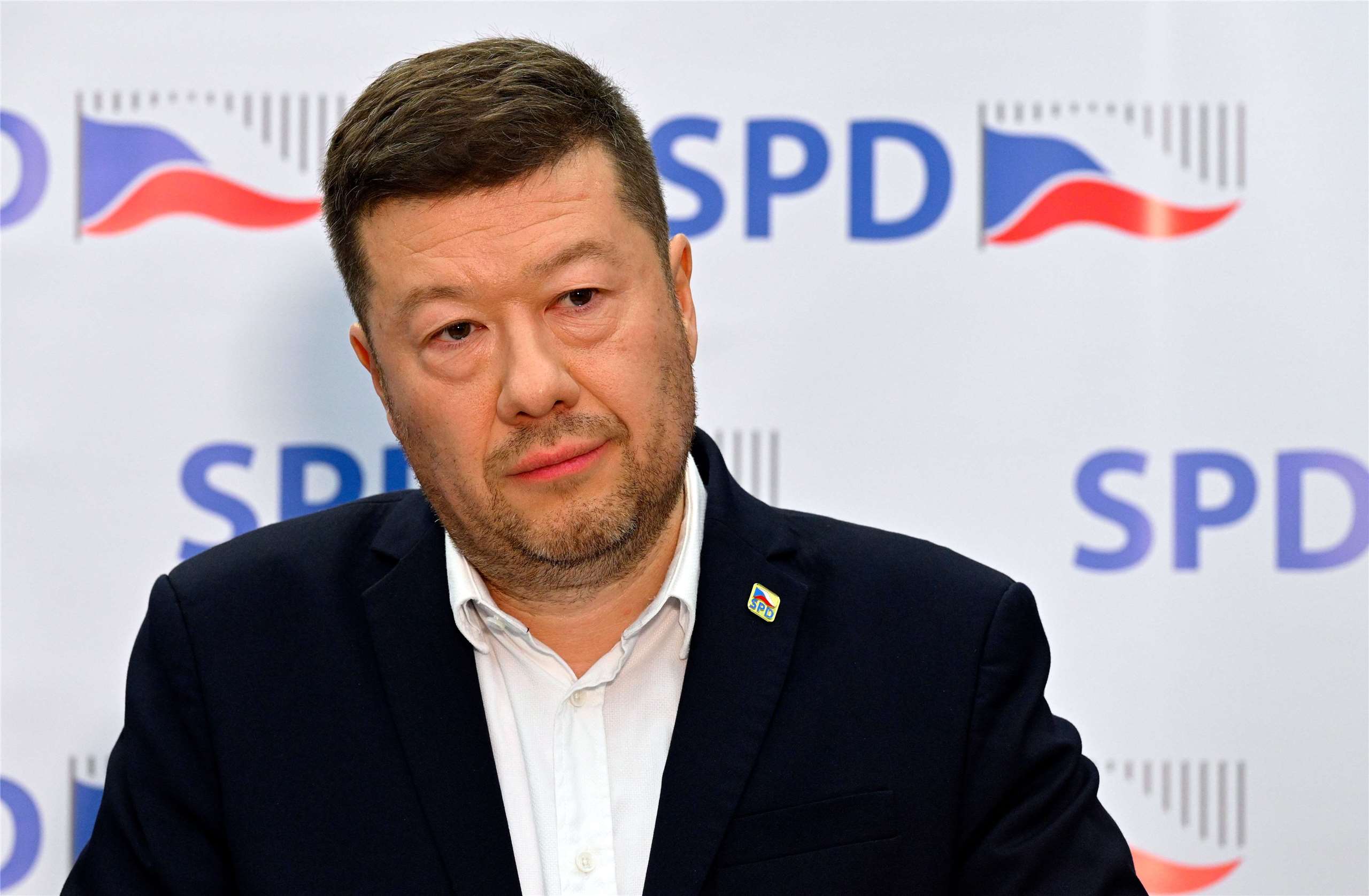 捷克右翼「自由及直接民主黨」領袖岡村富夫(Tomio Okamura)。資料照。(美聯社/達志影像)