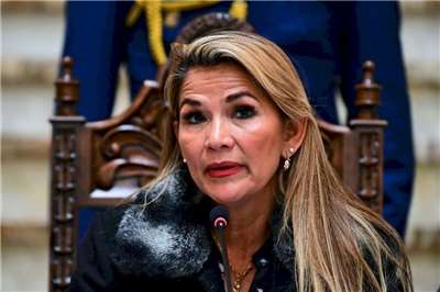 玻利維亞前總統艾尼茲（Jeanine Anez）資料照。